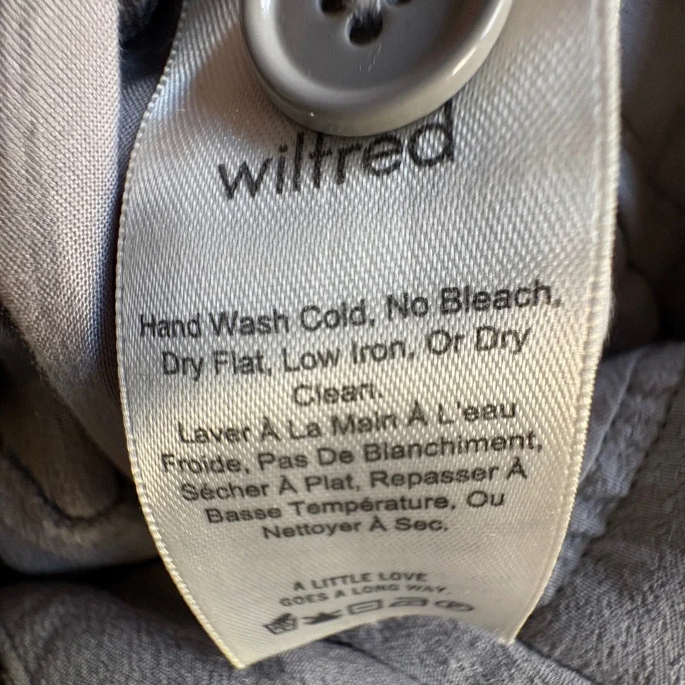 $128 Wilfred Aritzia Allant Linen Blend Pants Grey XXS Paperbag Waist Drawstring